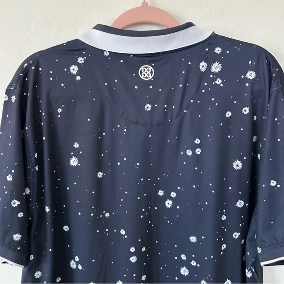 G/FORE Navy Splatter Print Short Sleeve Golf Polo Extra Large - Picture 10 of 11